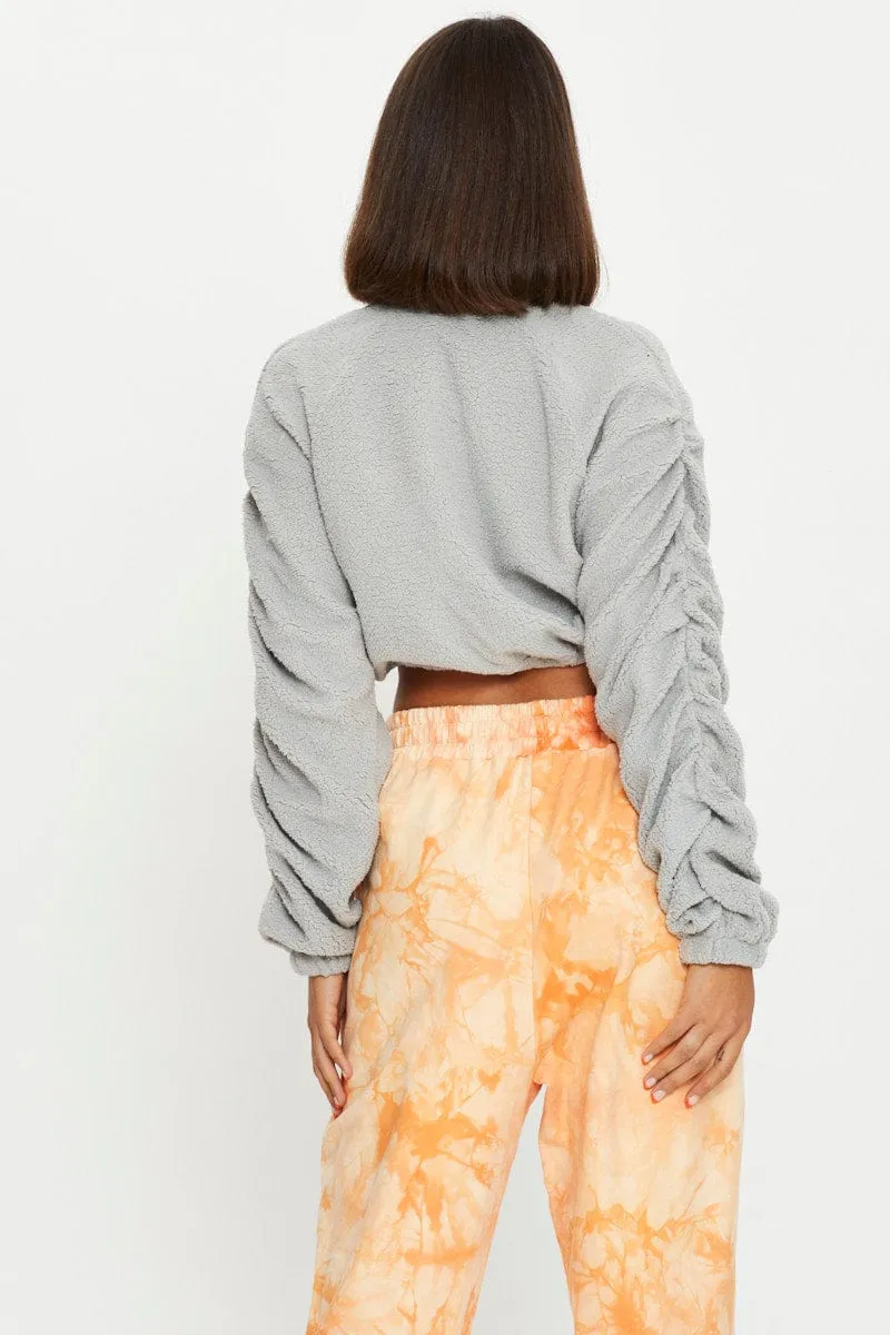 Grey Teddy Zip Front Jacket sold by Ally Fashion product image thumbnail 5