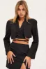 Black Crop Jacket Long Sleeve sold by Ally Fashion