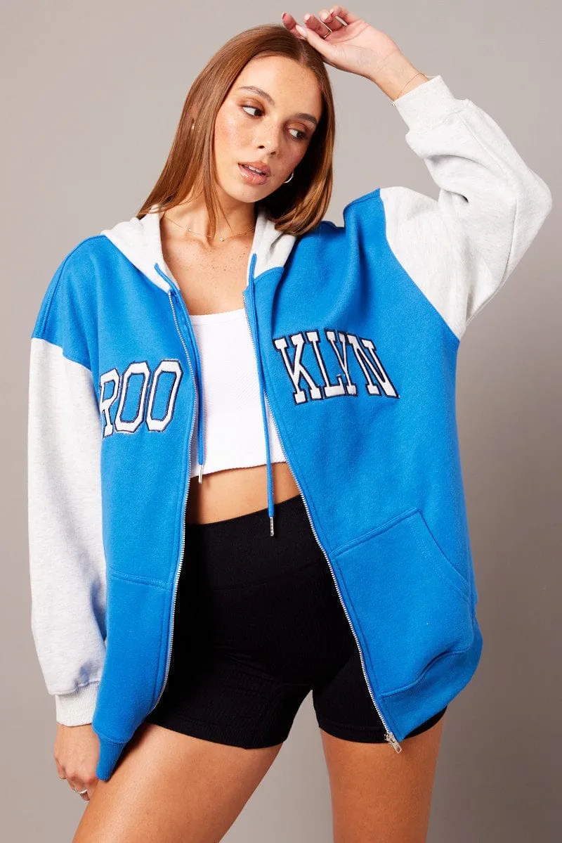 Blue Graphic Jacket Long Sleeve Hoodie sold by Ally Fashion product image thumbnail 3