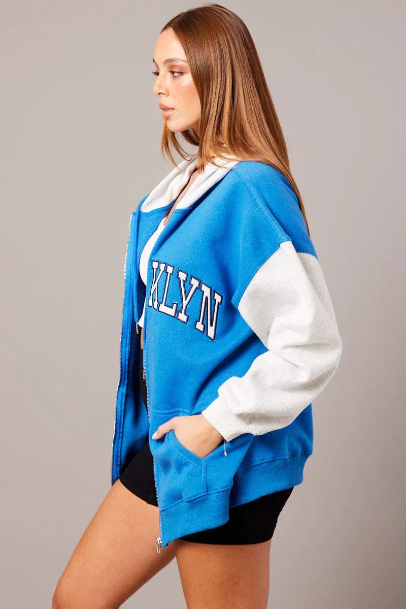 Blue Graphic Jacket Long Sleeve Hoodie sold by Ally Fashion product image thumbnail 4