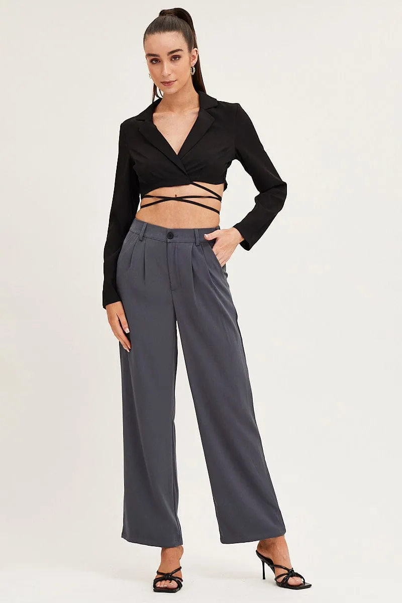 Black Crop Jacket Long Sleeve sold by Ally Fashion product image thumbnail 2