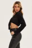 Black Crop Shirts Long Sleeve sold by Ally Fashion