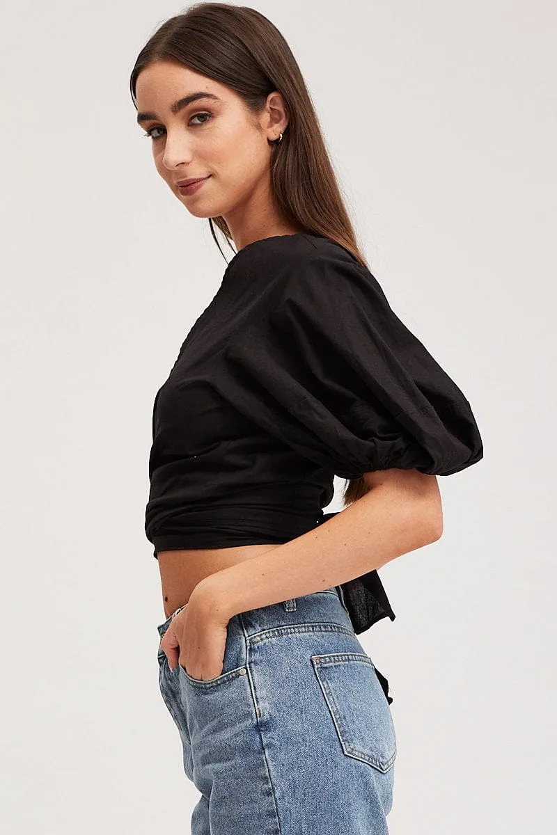 Black Crop Bolero Short Sleeve sold by Ally Fashion product image thumbnail 4