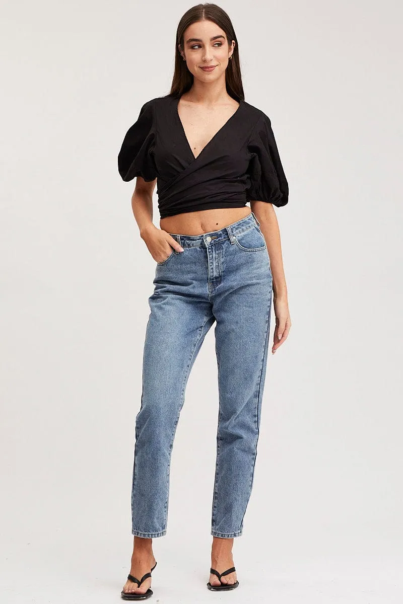 Black Crop Bolero Short Sleeve sold by Ally Fashion product image thumbnail 2
