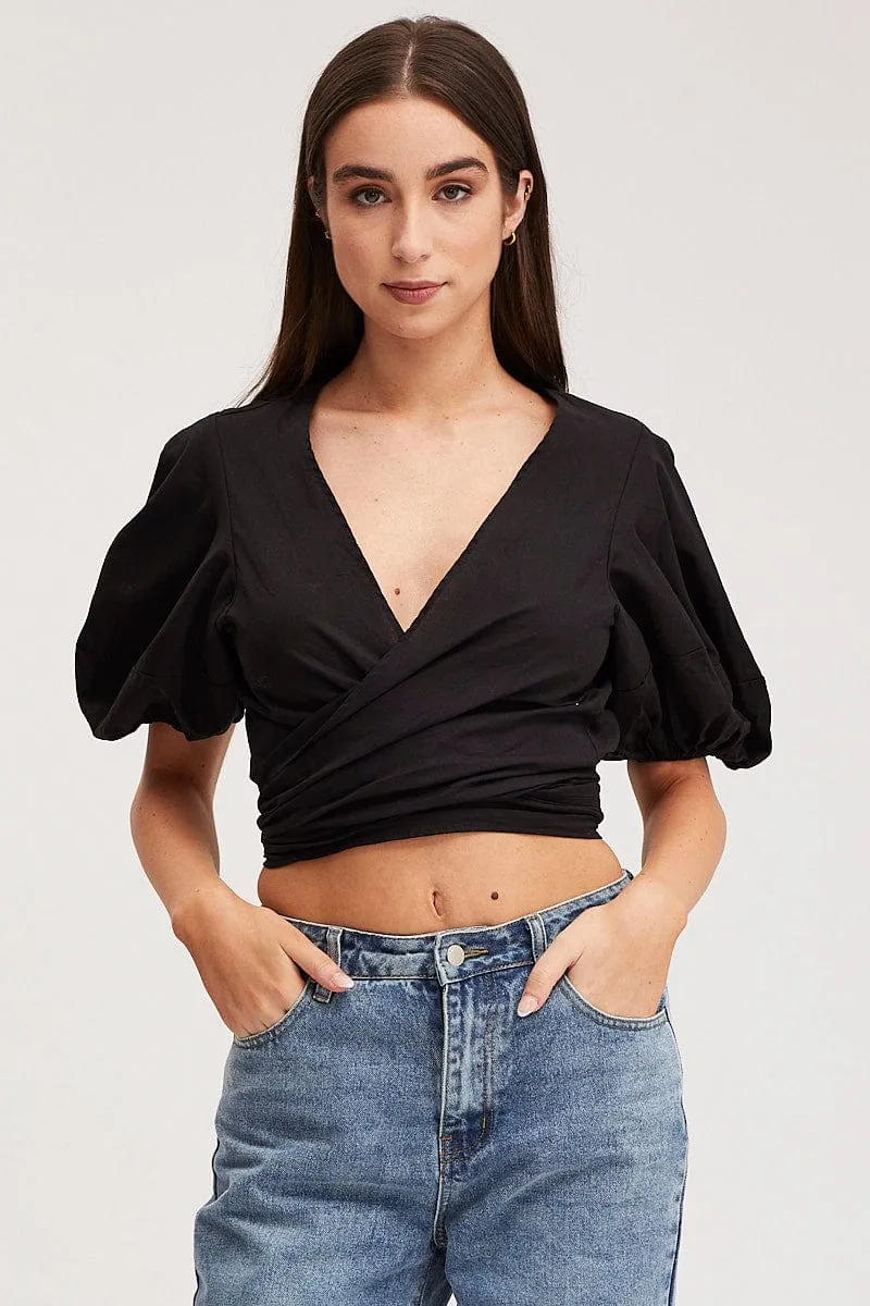 Black Crop Bolero Short Sleeve sold by Ally Fashion product image thumbnail 3