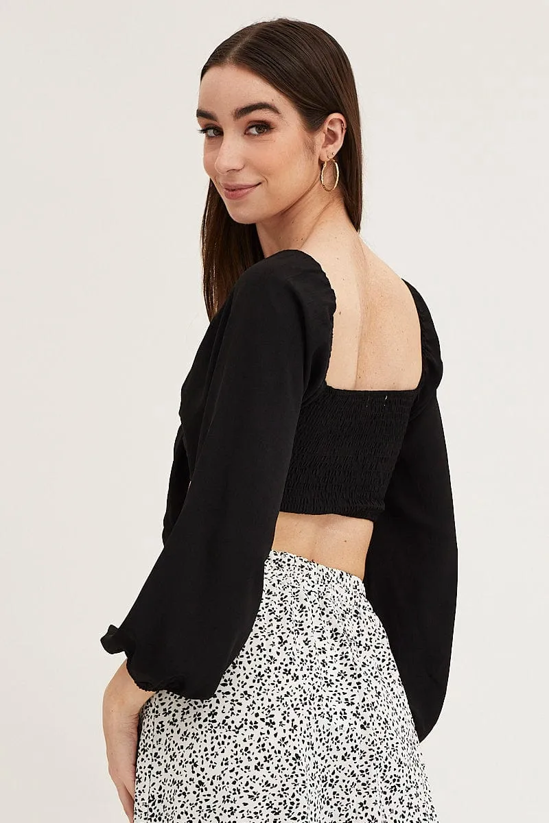 Black Crop Bolero Long Sleeve sold by Ally Fashion product image thumbnail 4
