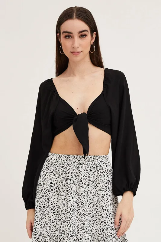 Black Crop Bolero Long Sleeve sold by Ally Fashion