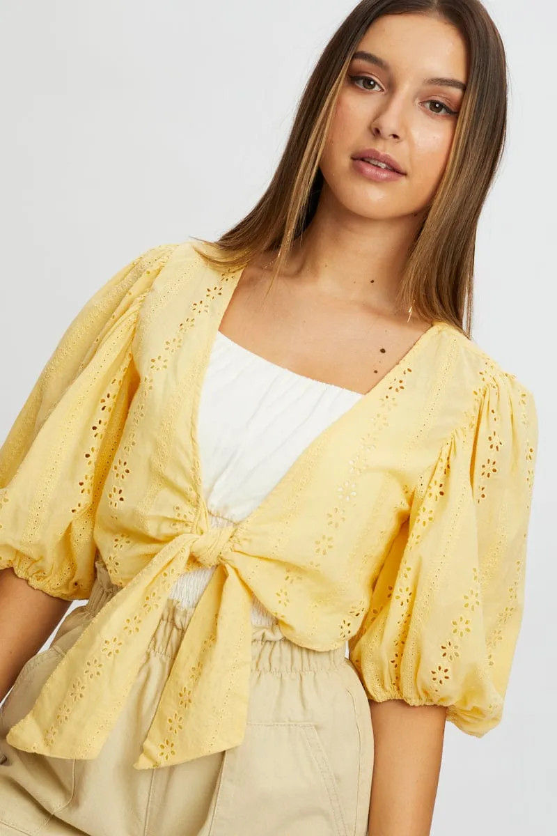Yellow Broderie Bolero sold by Ally Fashion product image thumbnail 4