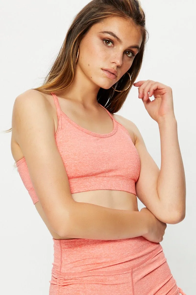 Orange Active Cross Back Sports Bra sold by Ally Fashion product image thumbnail 2