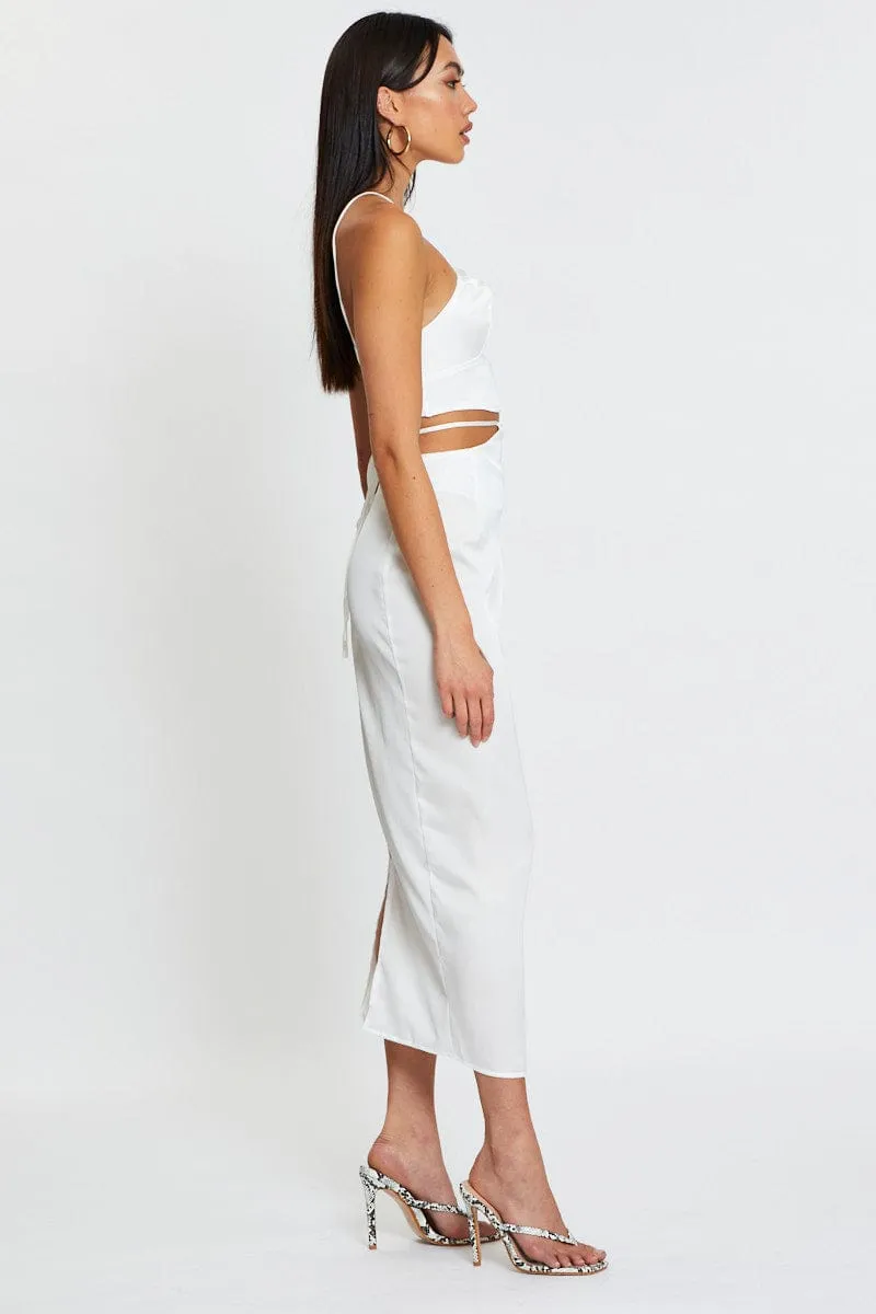 White Slip Skirt Maxi Satin sold by Ally Fashion product image thumbnail 4