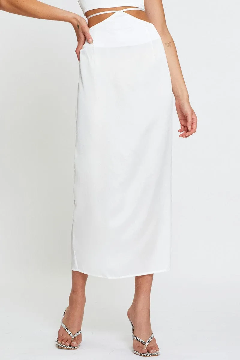 White Slip Skirt Maxi Satin sold by Ally Fashion product image thumbnail 2