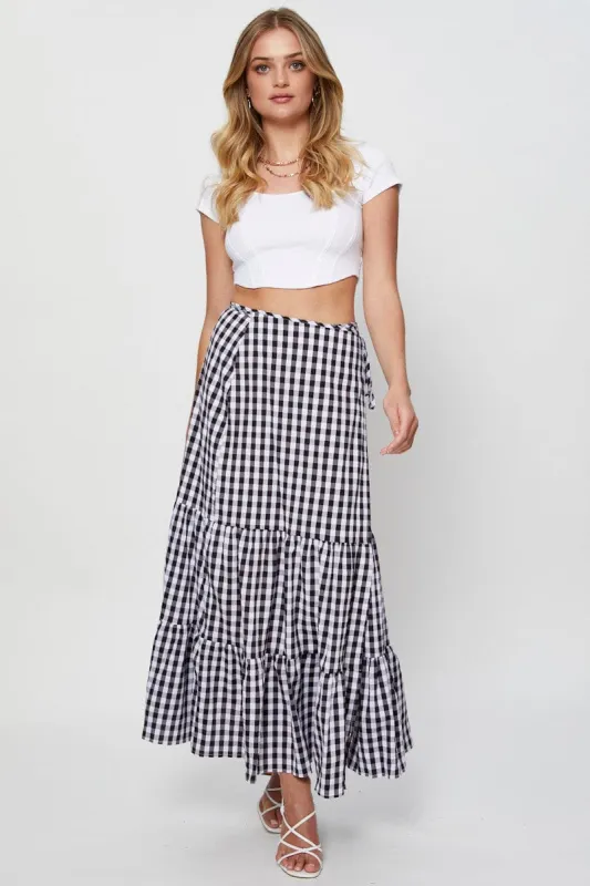 Check Maxi Skirt High Rise sold by Ally Fashion
