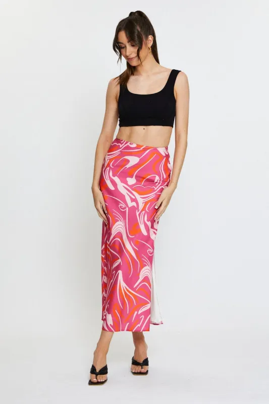 Print Slip Skirt High Rise Maxi sold by Ally Fashion