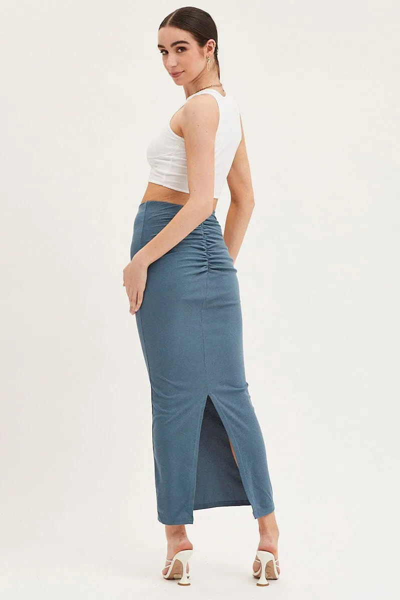 Blue Maxi Skirt High Rise Pencil sold by Ally Fashion product image thumbnail 5