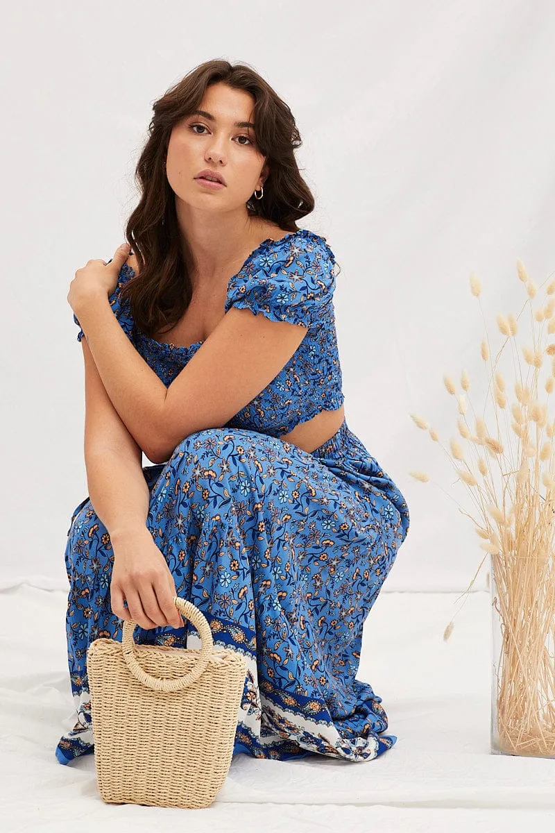 Boho Print Elastic Waist Boho Tiered Maxi Skirt sold by Ally Fashion product image thumbnail 3