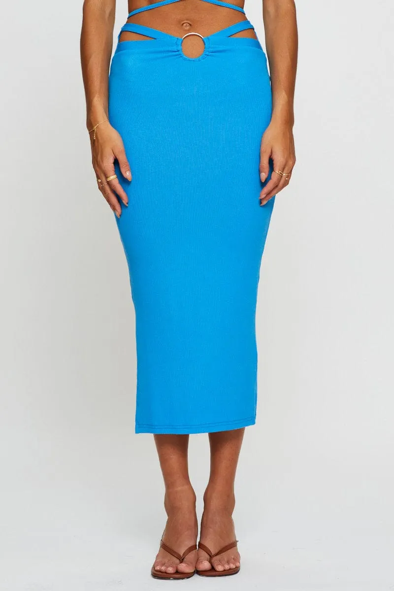 Blue Maxi Skirt Side Split sold by Ally Fashion product image thumbnail 2