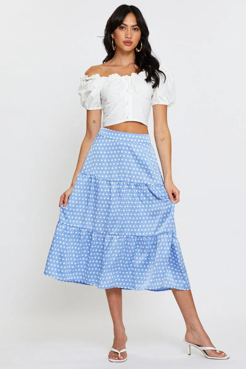 Polka Dot Midi Skirt High Rise sold by Ally Fashion