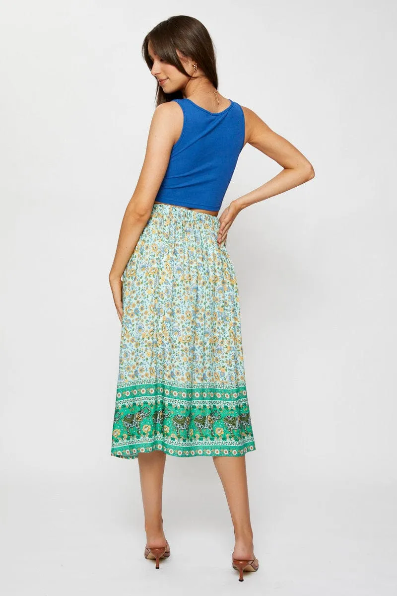 Boho Print Midi Skirt Relaxed sold by Ally Fashion product image thumbnail 4