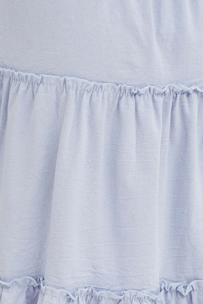 Blue Tiered Midi Skirt sold by Ally Fashion product image thumbnail 5