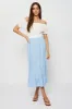 Blue Midi Skirt High Rise sold by Ally Fashion
