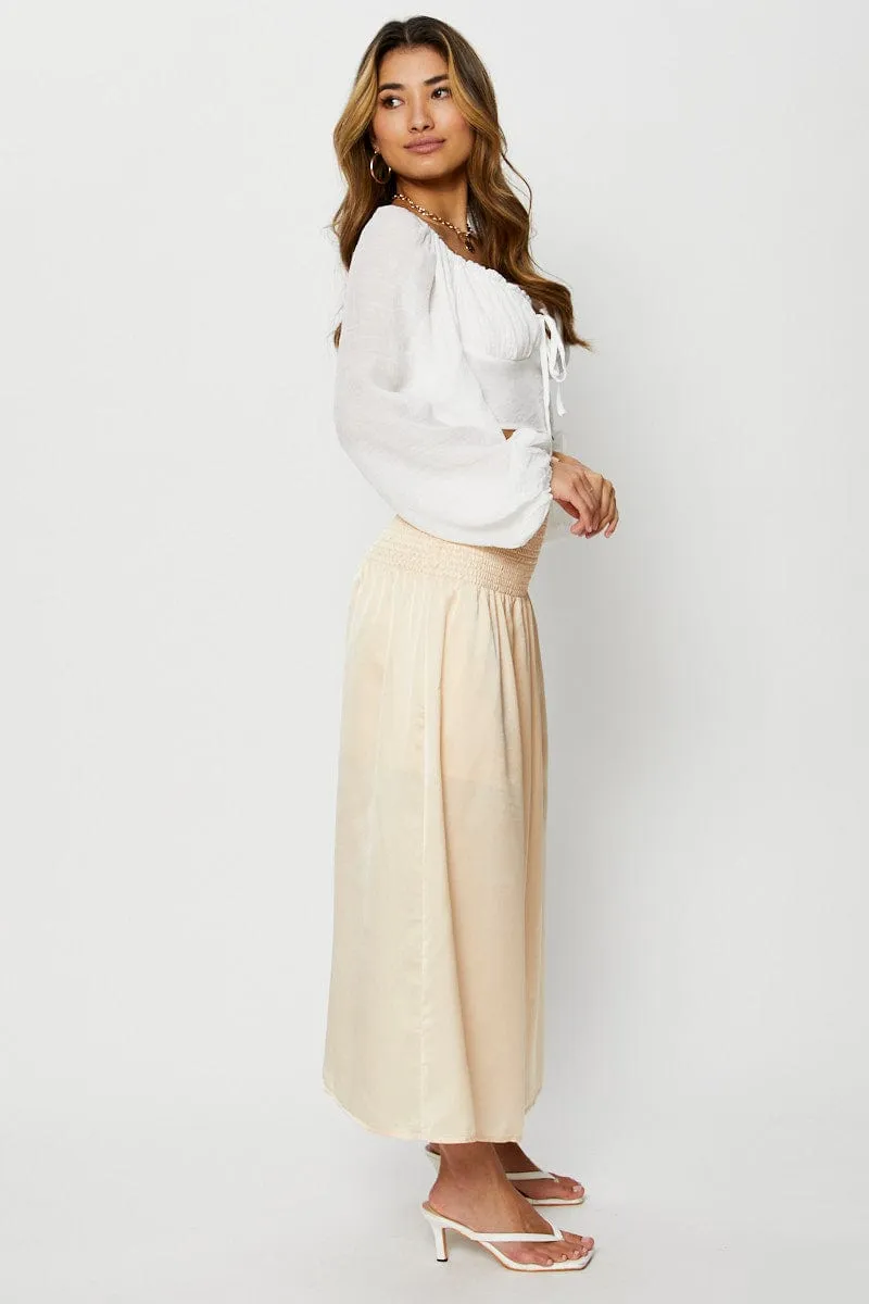 White Maxi Skirt Satin sold by Ally Fashion product image thumbnail 3