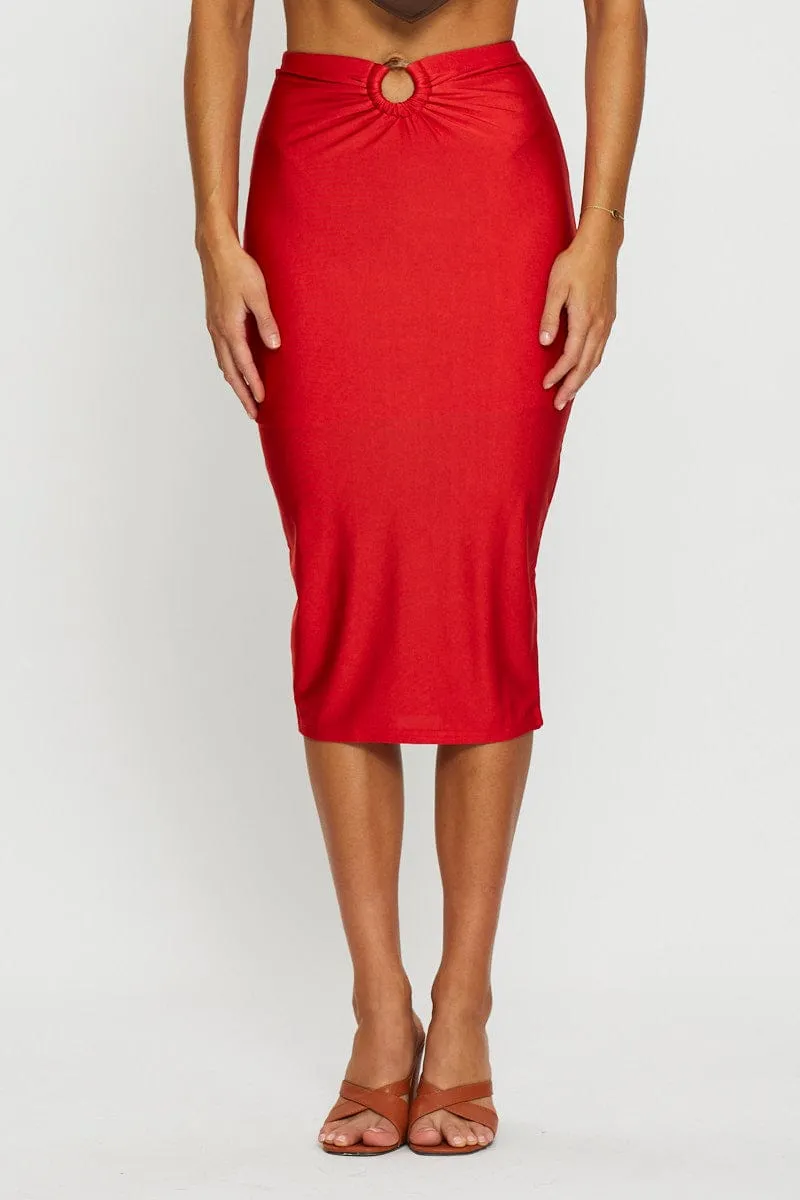 Brown Midi Skirt Evening sold by Ally Fashion product image thumbnail 2