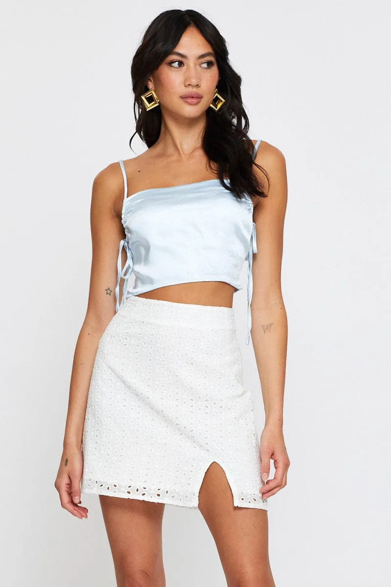 White Mini Skirt High Rise sold by Ally Fashion