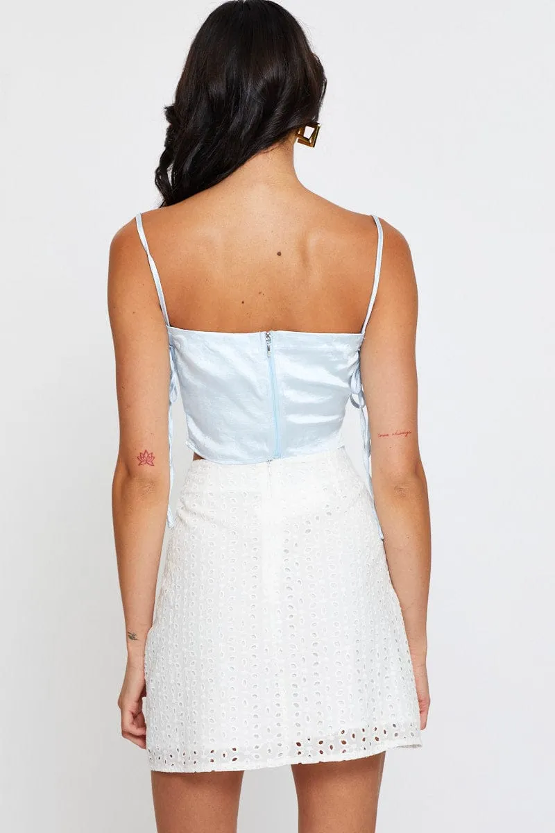 White Mini Skirt High Rise sold by Ally Fashion product image thumbnail 5