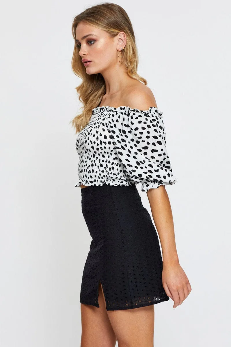 Black Mini Skirt High Rise sold by Ally Fashion product image thumbnail 4