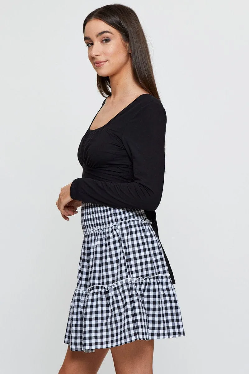 Check Flare Skirt Mini High Rise sold by Ally Fashion product image thumbnail 3