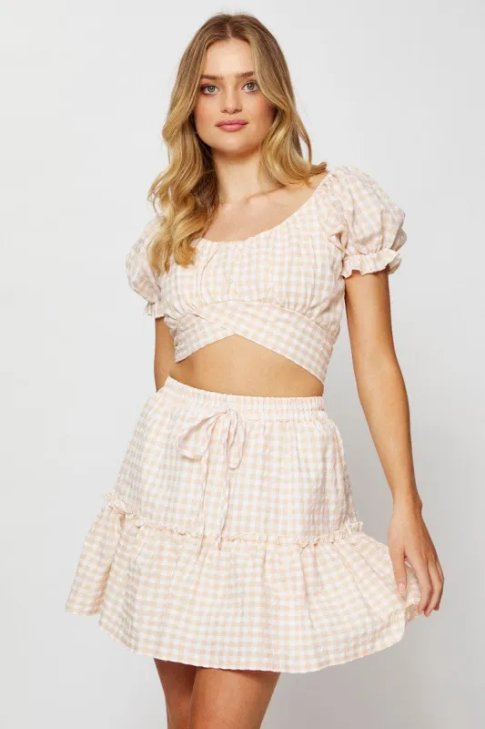 Check Ginghamâ Mini Skater Skirt sold by Ally Fashion