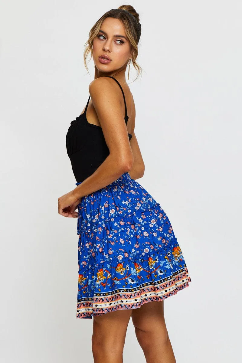 Boho Print Skater Mini Skirt sold by Ally Fashion product image thumbnail 4