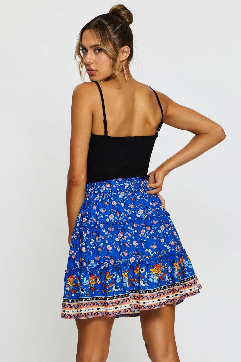 Boho Print Skater Mini Skirt sold by Ally Fashion product image thumbnail 5