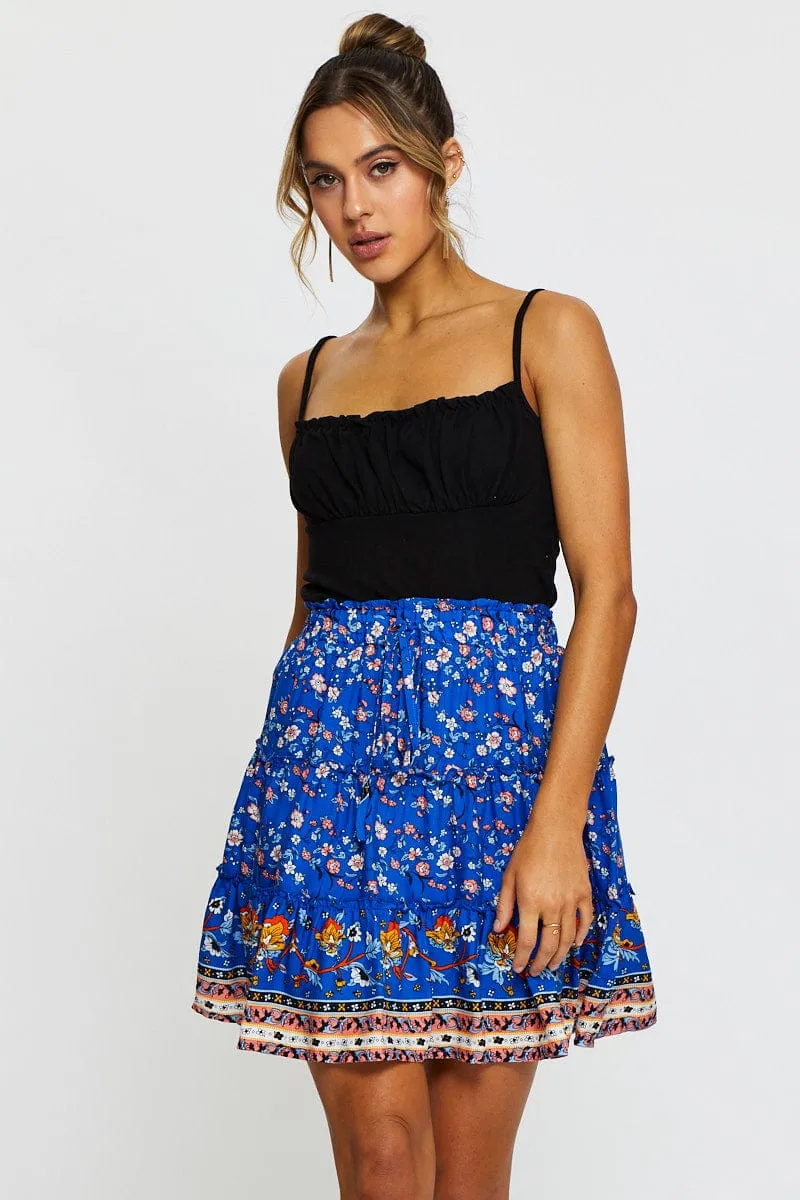 Boho Print Skater Mini Skirt sold by Ally Fashion