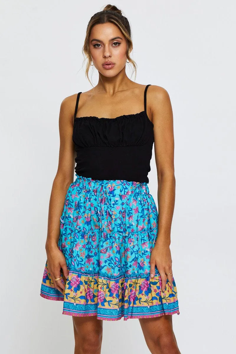 Boho Print Skater Mini Skirt sold by Ally Fashion
