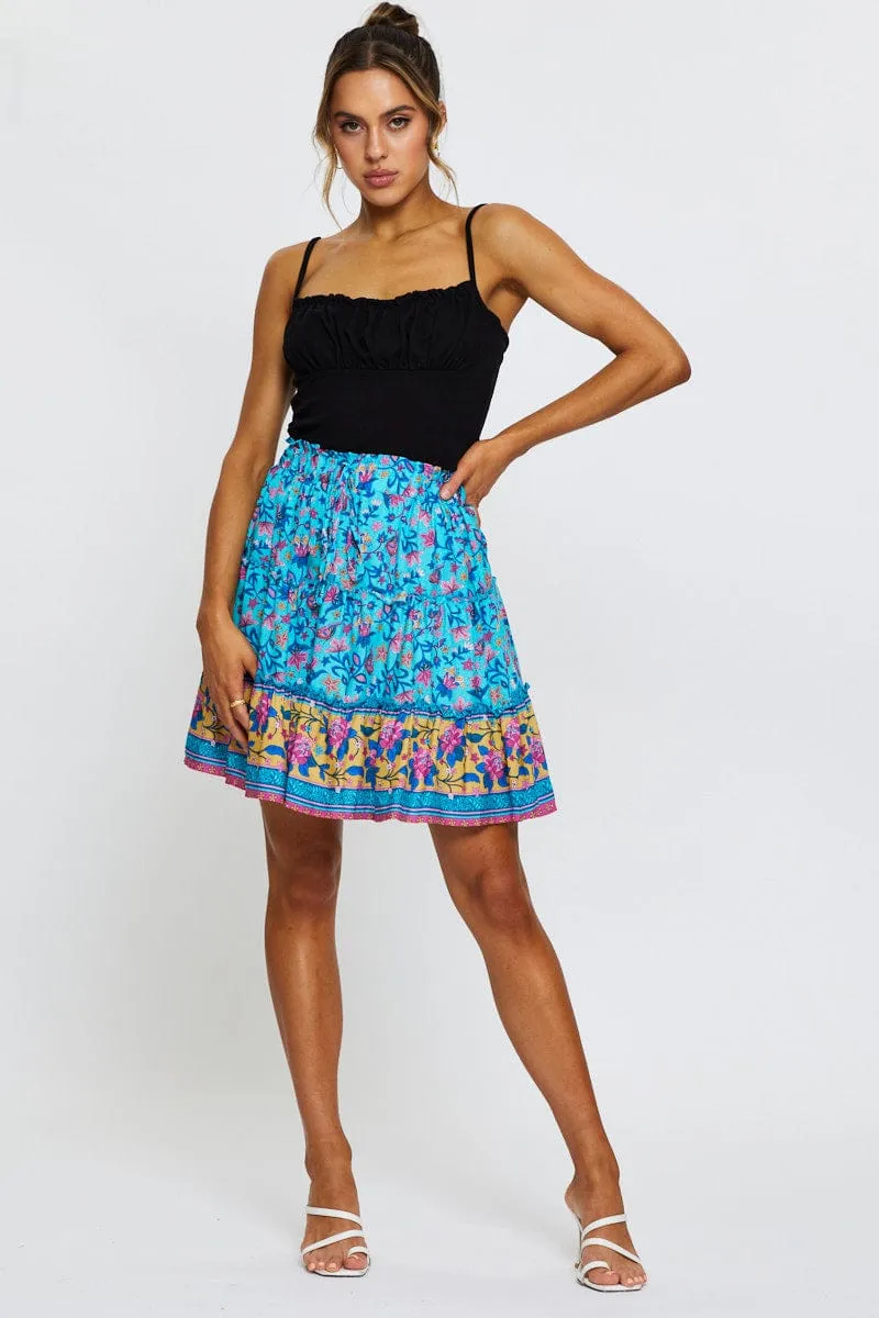 Boho Print Skater Mini Skirt sold by Ally Fashion product image thumbnail 3