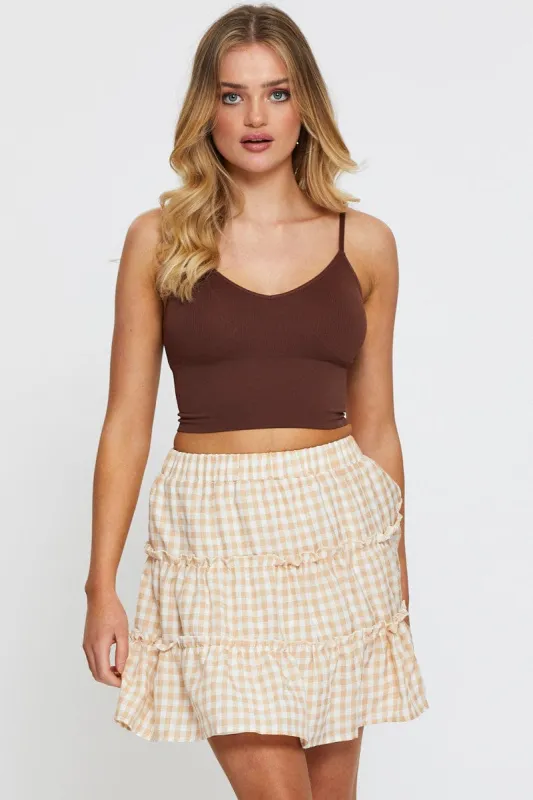 Check Gingham Mini Skater Skirt sold by Ally Fashion