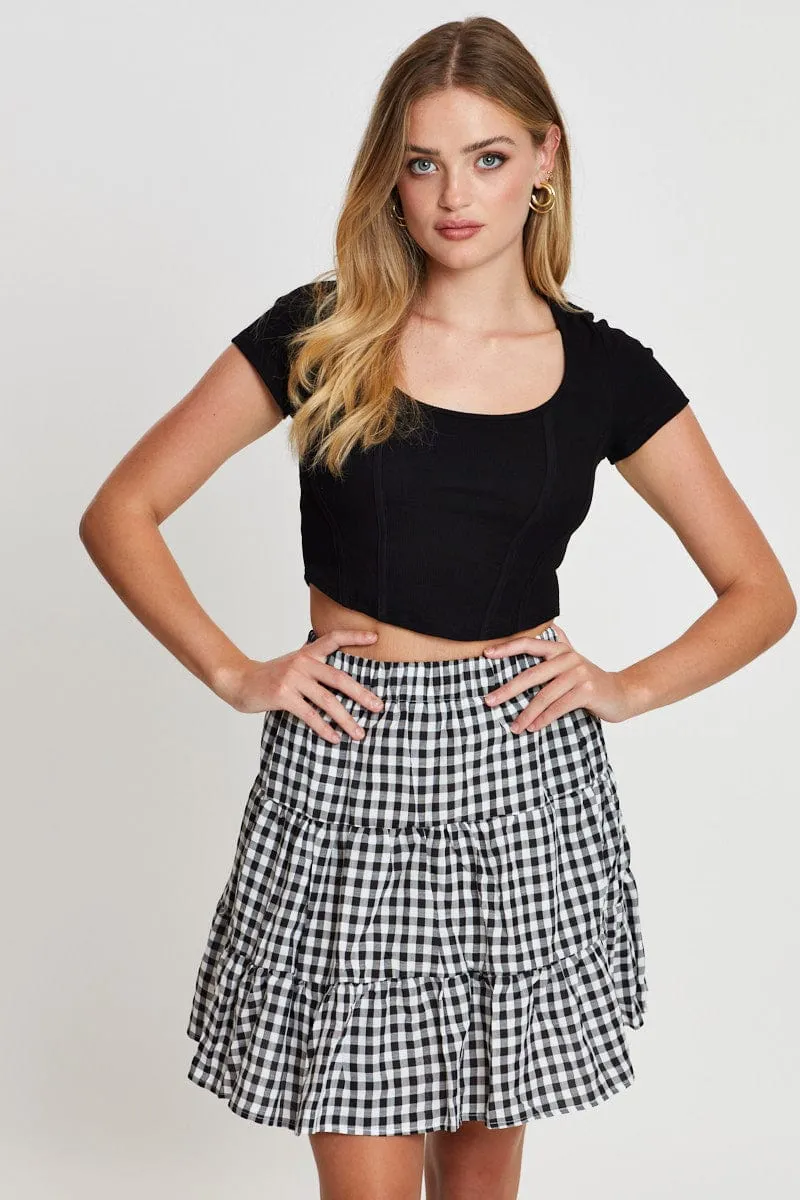 Check Flare Skirt Mini High Rise sold by Ally Fashion