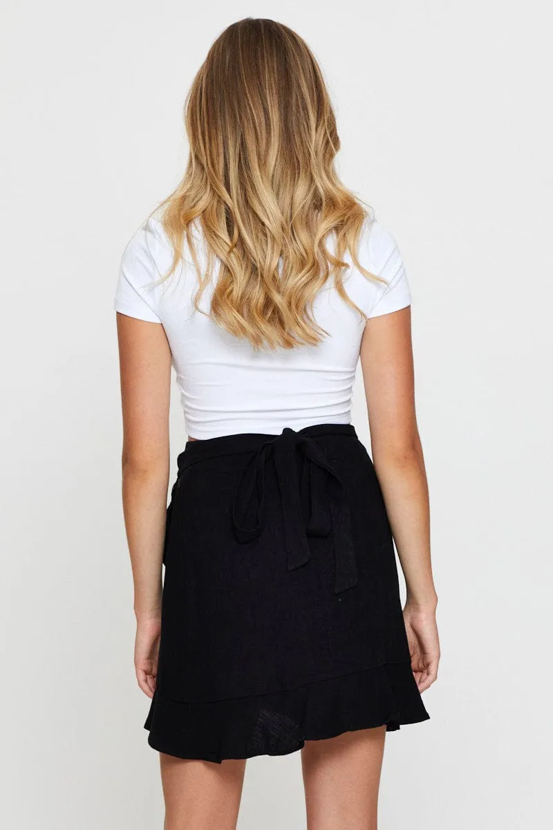 Black Wrap Skirt Mini High Rise sold by Ally Fashion product image thumbnail 5