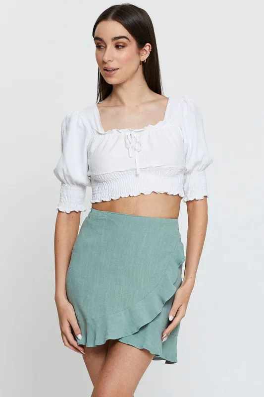 Green Wrap Skirt Mini High Rise sold by Ally Fashion