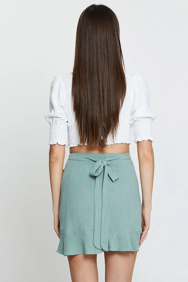 Green Wrap Skirt Mini High Rise sold by Ally Fashion product image thumbnail 5