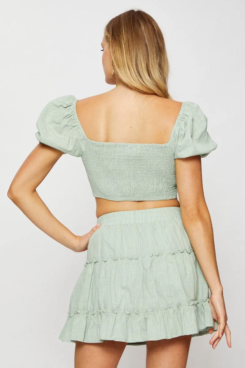 Green Frill Short Skater Skirt sold by Ally Fashion product image thumbnail 5