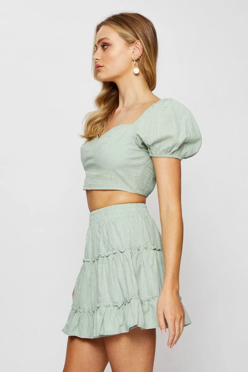 Green Frill Short Skater Skirt sold by Ally Fashion product image thumbnail 4