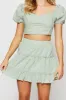 Green Frill Short Skater Skirt sold by Ally Fashion