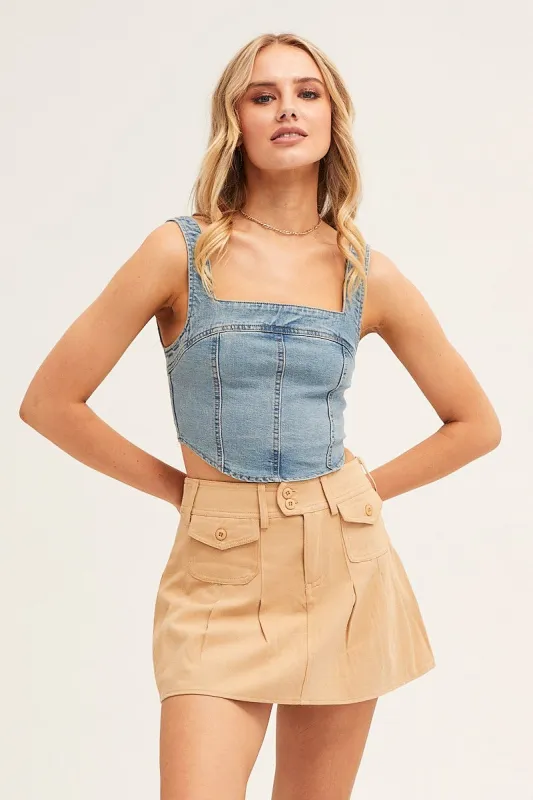 Beige Pleated Tennis Skirt sold by Ally Fashion