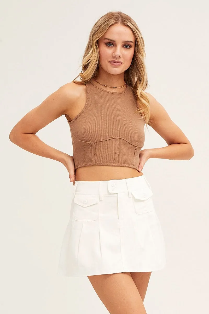 White Pleated Tennis Skirt sold by Ally Fashion