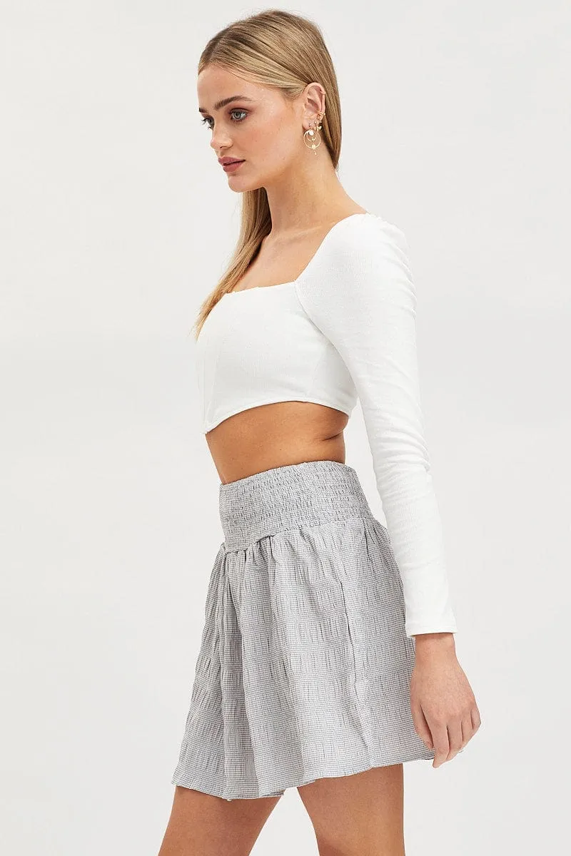 Check Flare Skirt High Rise Shirred Waist sold by Ally Fashion product image thumbnail 4