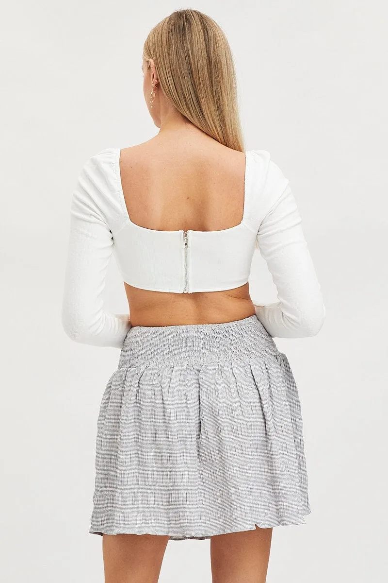 Check Flare Skirt High Rise Shirred Waist sold by Ally Fashion product image thumbnail 5