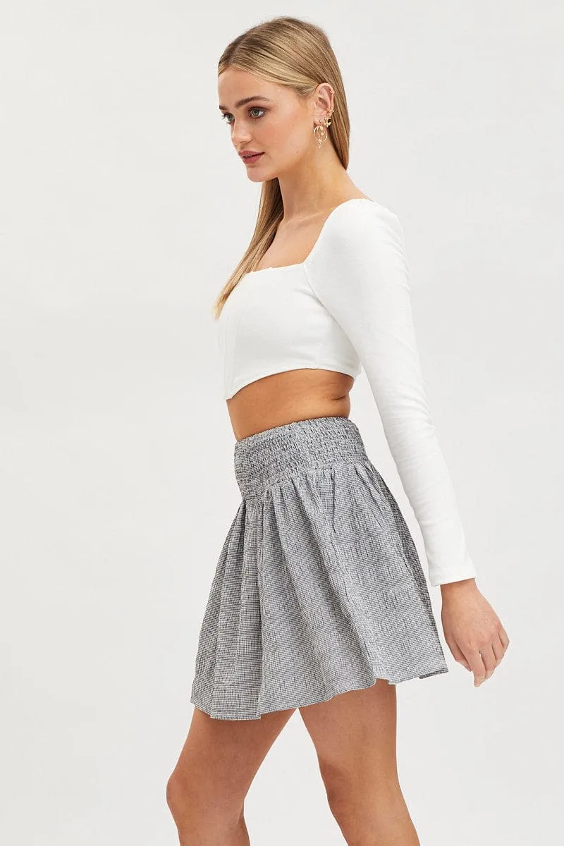 Check Flare Skirt High Rise Shirred Waist sold by Ally Fashion product image thumbnail 4