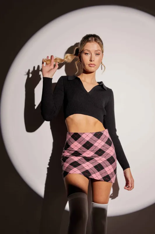 Check Mini Skirt High Rise sold by Ally Fashion